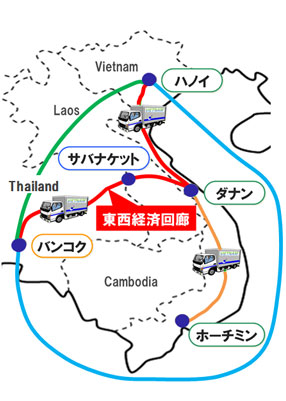 インドシナ半島・東西経済回廊マップ